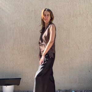 Women's cheetah top and black capri set